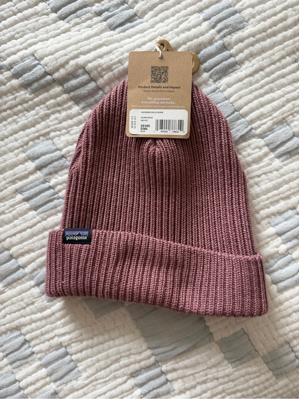 Patagonia Kids Ribbed Beanie - Mauve Pink